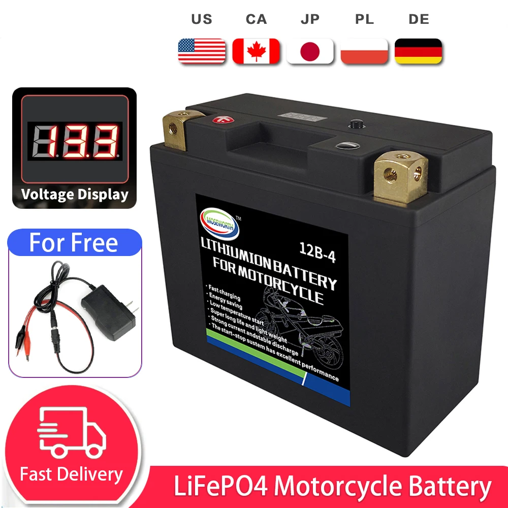 

12B-4 12V 8Ah LiFePO4 Motorcycle Battery Built in BMS 450CCA for Electric Motorbike Scooter ATV Boat Spare Battery Rechargeable