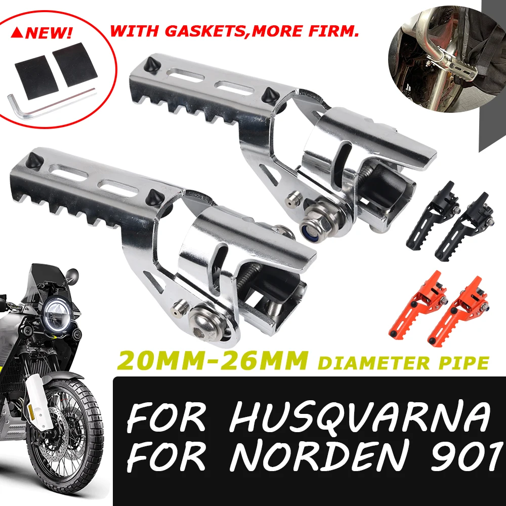 

Motorcycle Accessories 20-26MM Crash Bars Clamps Front Foot Pegs Folding Footrests For Husqvarna Norden 901 Norden901 901Norden