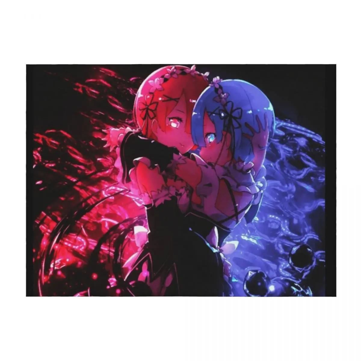 

Rem and Ram ( re zero ) Throw Blanket Soft Beds halloween christmas gifts Large Blankets
