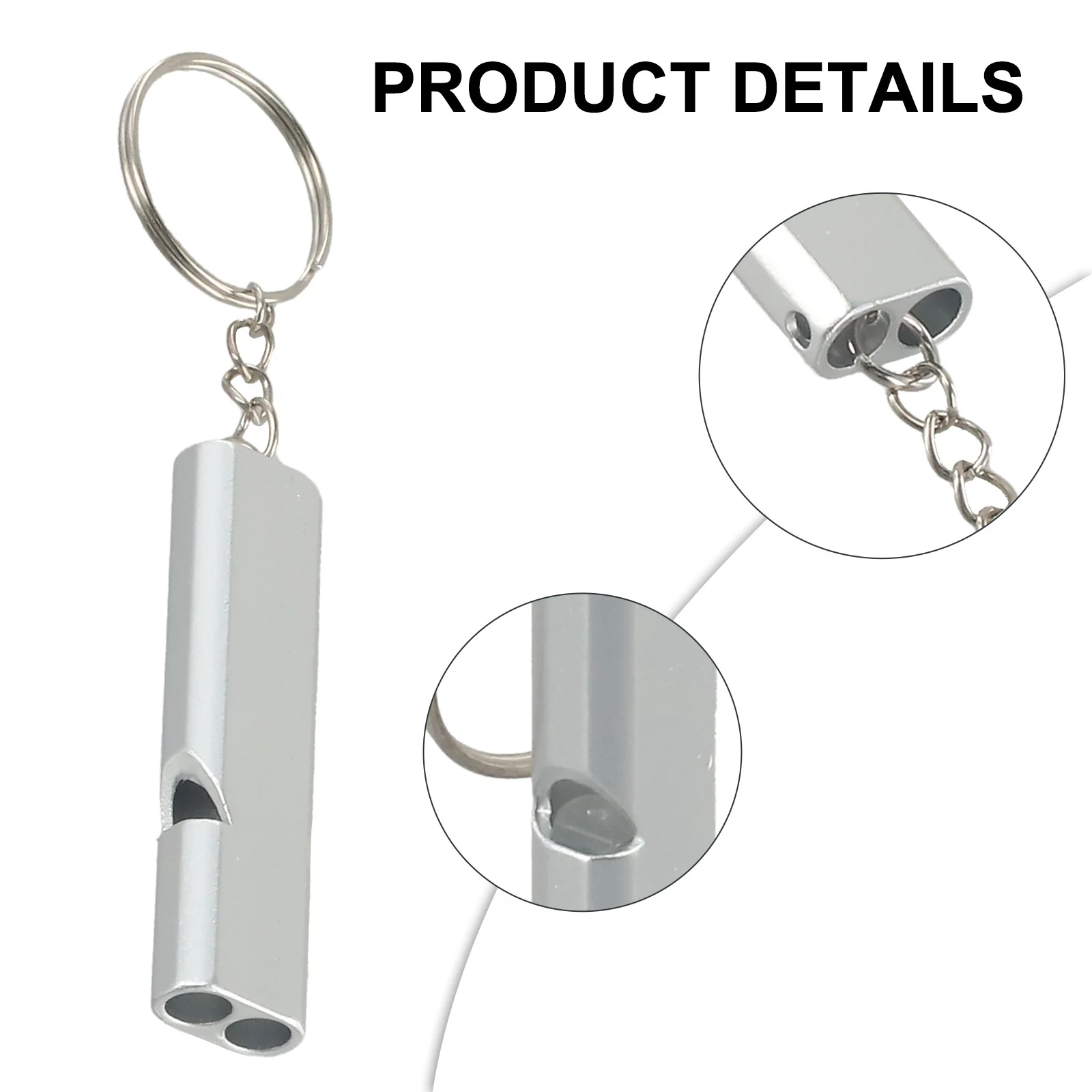 1pc 120db Outdoor Survival SOS Whistle Aluminum Camping Hiking Keychain Portable Double Hole Survival Whistle Camping Parts