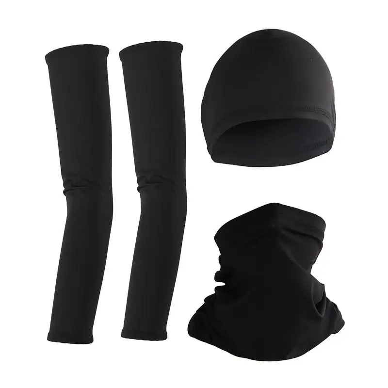 NEW HOT In Stock-UV Protection Neck Gaiter Face Cover Ice Silk Cooling Sleeves Skull Cap Set For Women Men Cycling Hiking