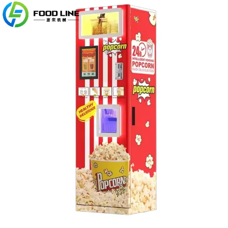 

Commercial Automatic Popcorn Vending Machine Coin-Operated Flavored Popcorn Maker with Coin and Bill Acceptor