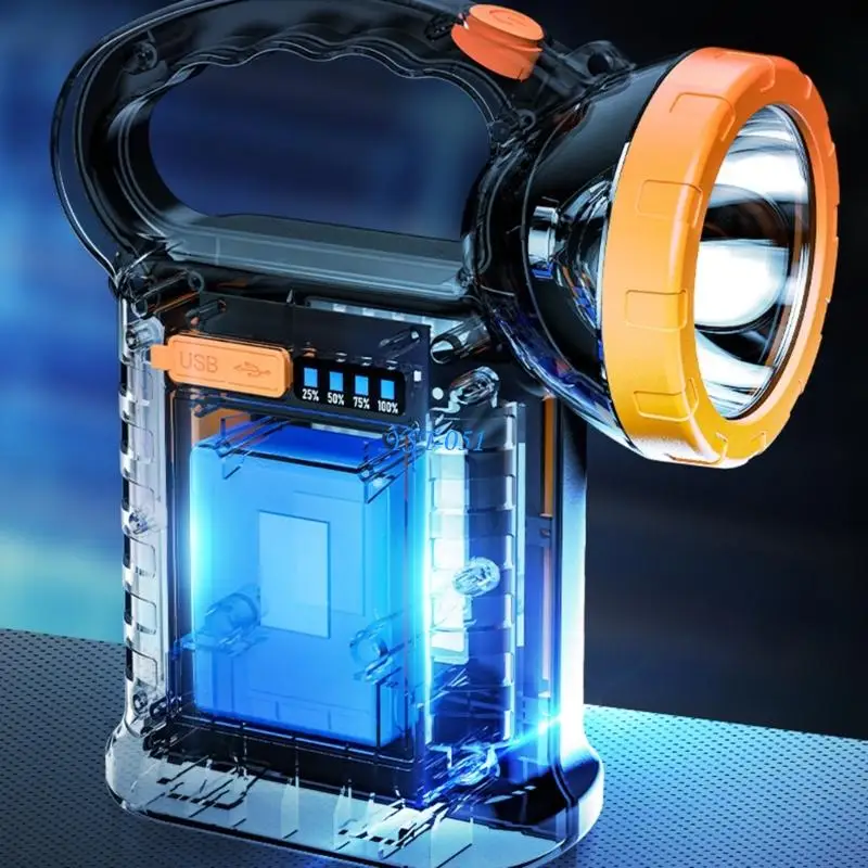 E15A Waterproof Emergency Lamp Solar Rechargeable Work Light LED Flashlight for Camping, Outdoor, Emergency Enduring