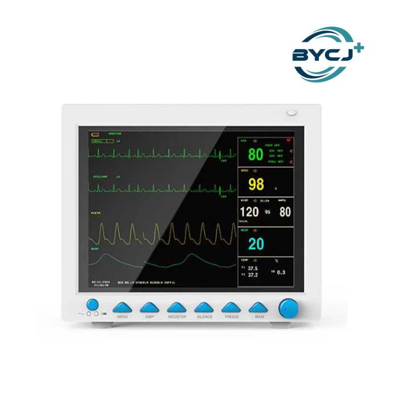 Veterinary Multi Parameter Monitor ECG RESP SpO2 PR NIBP Dual Channel TEMP Sound and Light Alarm