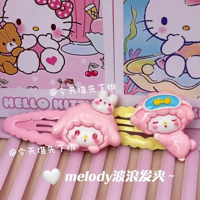 2Pcs My Sweet Piano Sanrio Spinka do włosów One Word Clip Fringe Clip Ornaments Creative Design Kawaii Girl Decoration Prezent urodzinowy