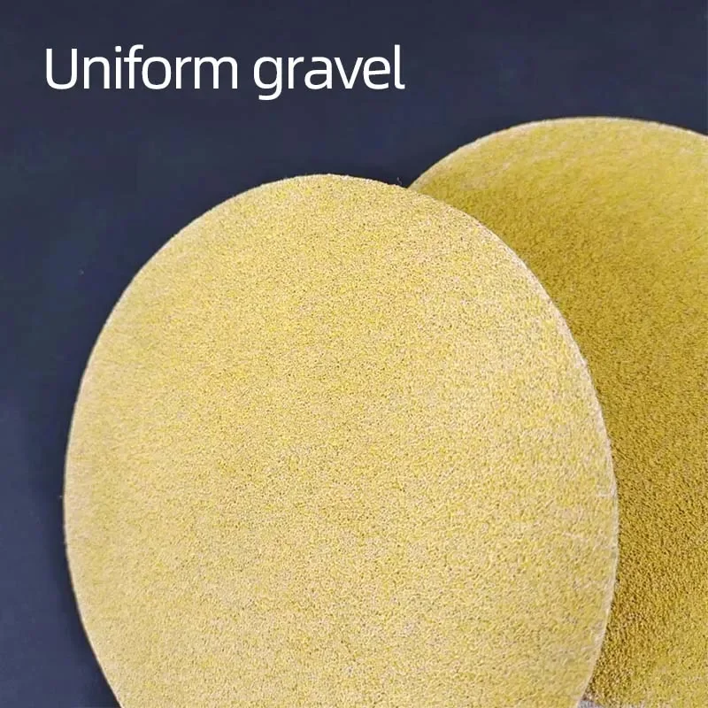 

Сухой шлифовальный диск, 5 дюймов, флокированная наждачная бумага с крючком и петлей, круглая наждачная бумага, полированная желтая полировка, 80-600 грит