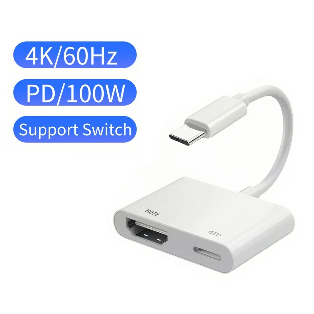 USB C HUB Adapter Type-C To 4K hdmi-Compatible Splitter 2 in 1 USB C Fast Charging Converter For MacBook Air Pro PC Accessories