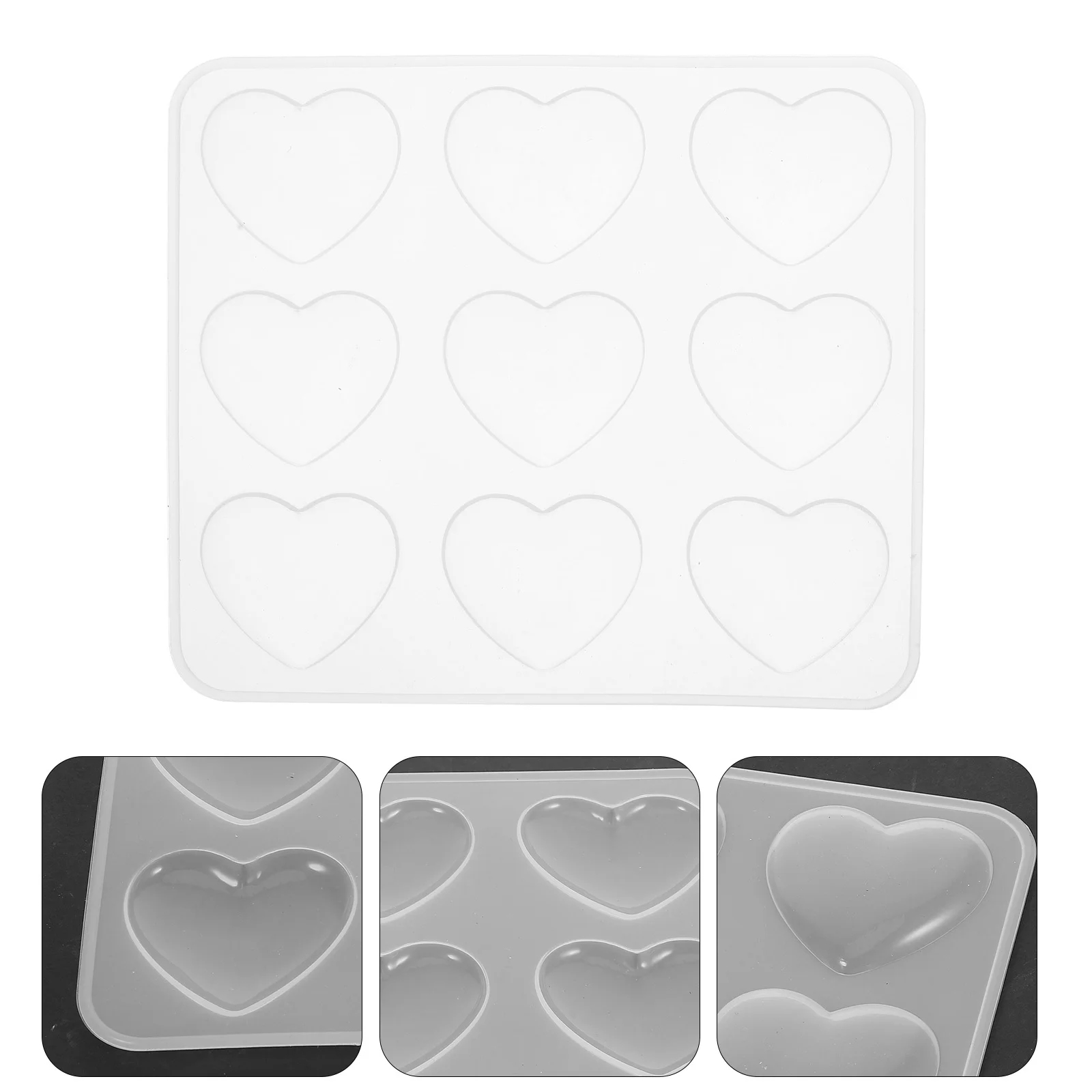 

Heart Shaped Silicone Mold 9 Cavities DIY Jewelry Pendant Keychain Charms Resin Casting Supplies Heart Molds Silicone