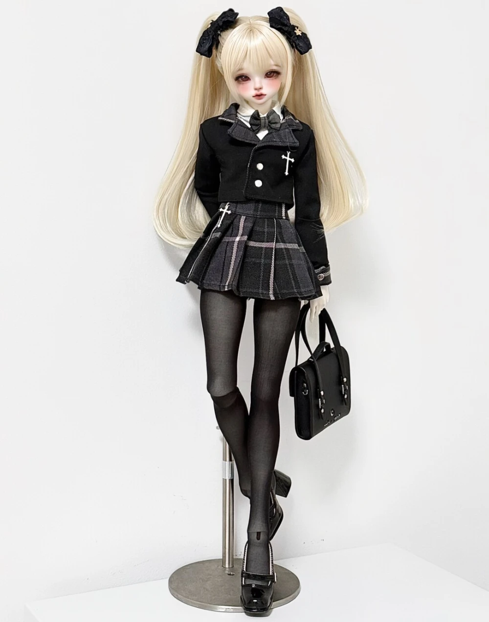 

Костюм для куклы 1/4 для куклы Bjd 45 см, комплект одежды JK (униформа + рубашка + клетчатая юбка + чулки + галстук-бабочка), аксессуары для кукол, без куклы