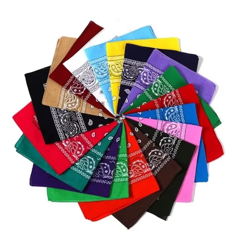 1/2 pçs masculino feminino algodão bandana hairband cowboy dos homens motociclista esportes headwear pulso hairwrap único lado cabeça envoltório cachecol paisley