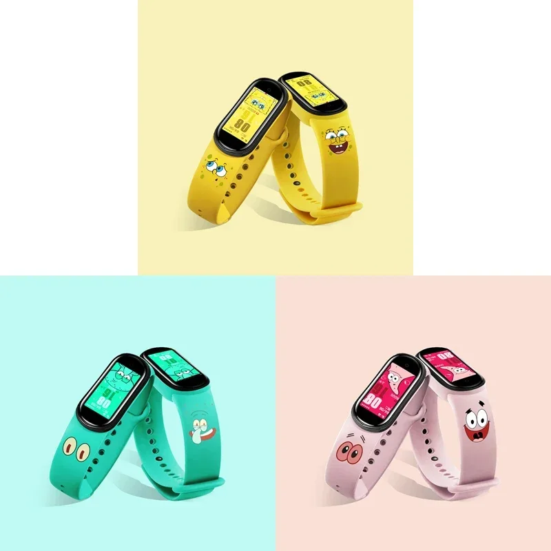 SpongeBob Strap for Xiaomi Mi Band 7 6 5 4 3 Wristband Bracelet Replacement MiBand 6 5 Wrist Color TPU Strap for Xiaomi Band 6