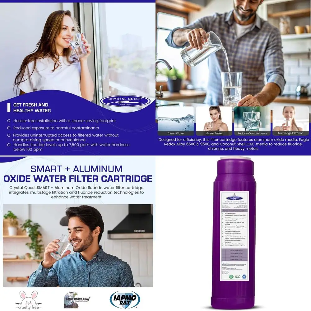 

1-Micron Filtration Cartridge for Oxide Water Filters - Removes Fluoride and Chlorine, Delivers Clean, Delicious Water - Long-La