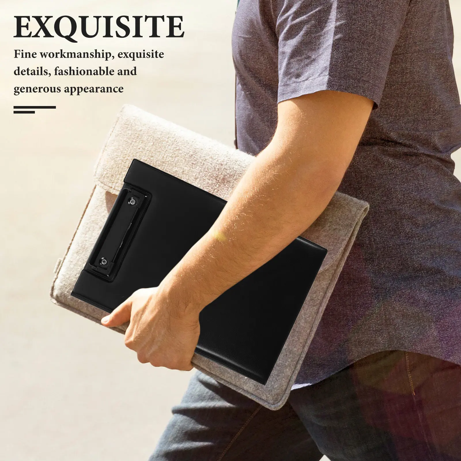 

Versatile PU Surface Clipboard Organizer for Office Documents Files Receipts Menus Exams Storage Space Saving Portable