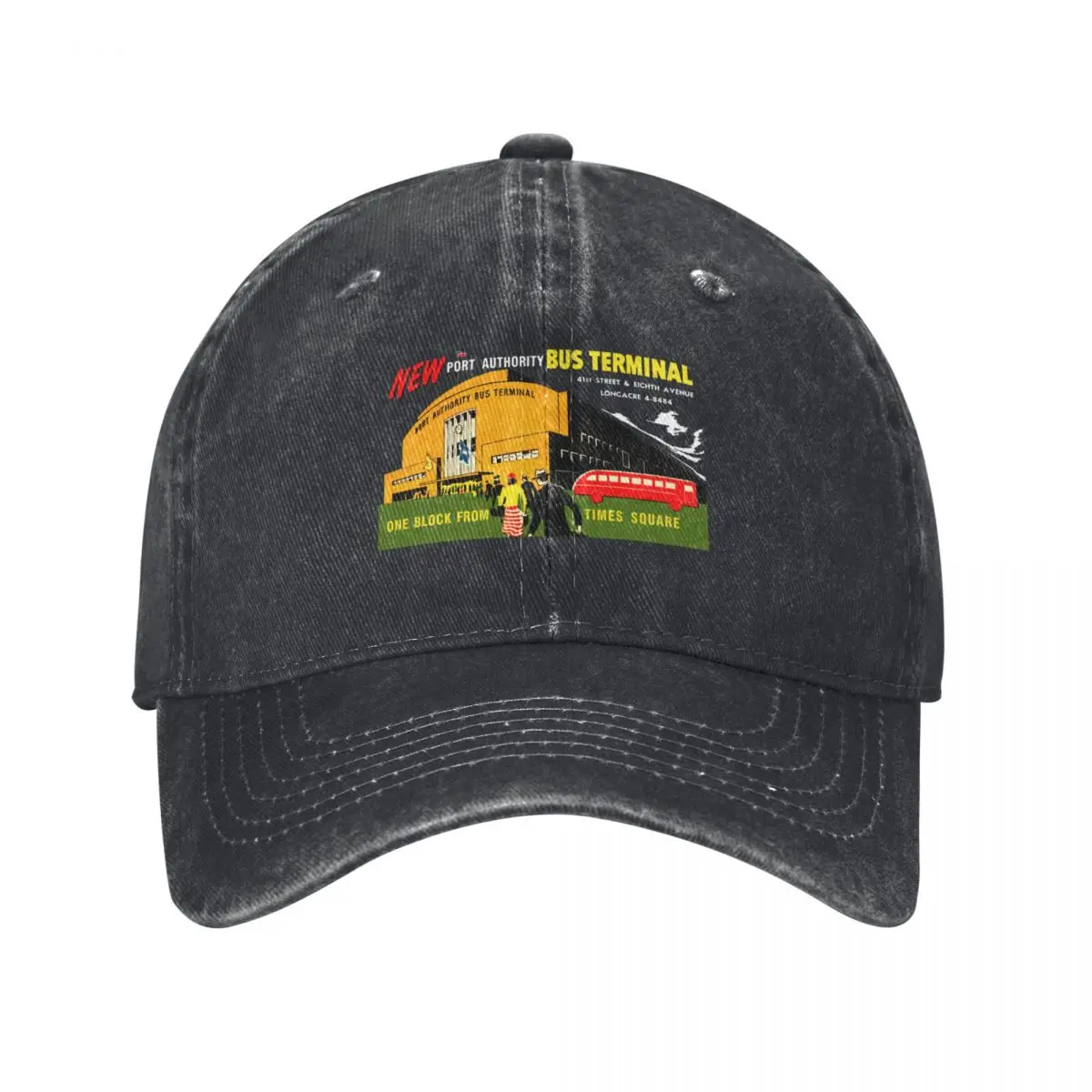 NEW YORK PORT AUTHORITY BUS TERMINAL - ADVERT Baseball Cap Fashion Beach Golf Boy Women's