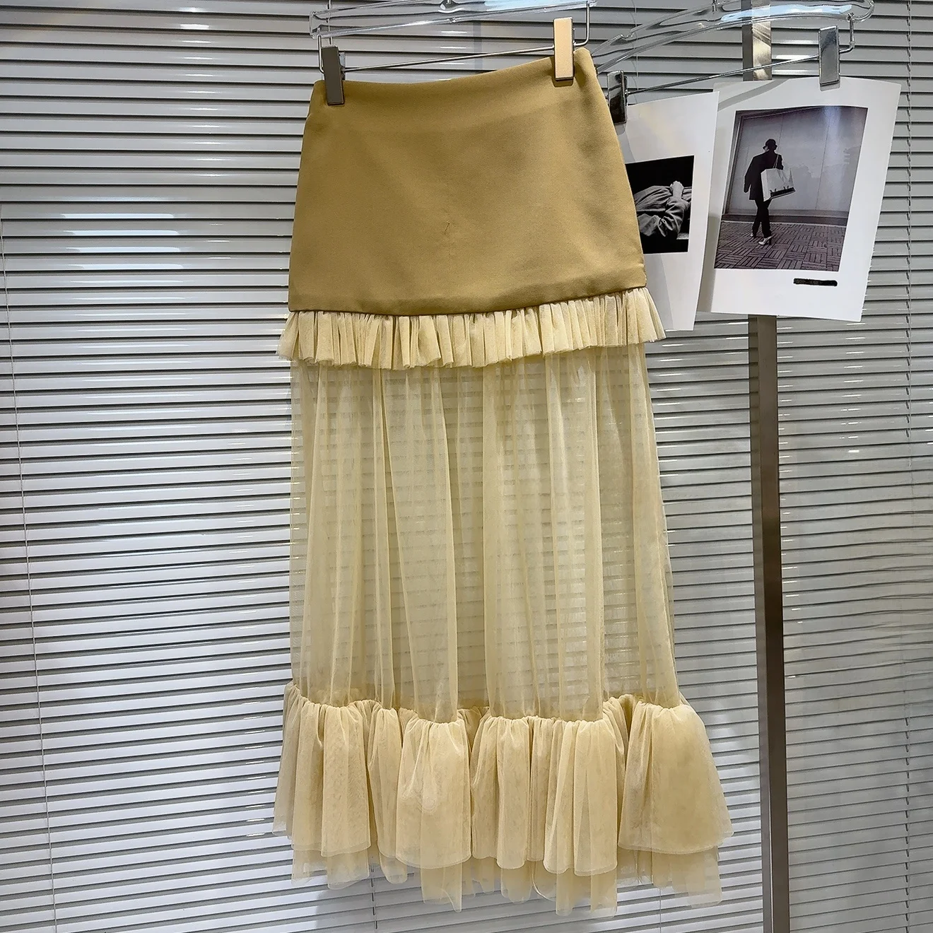 Gonna francese Sle f Body Design semplice a rete con giunture Ci Pendolarismo H Gonna lunga Gonna da donna Faionable Ele