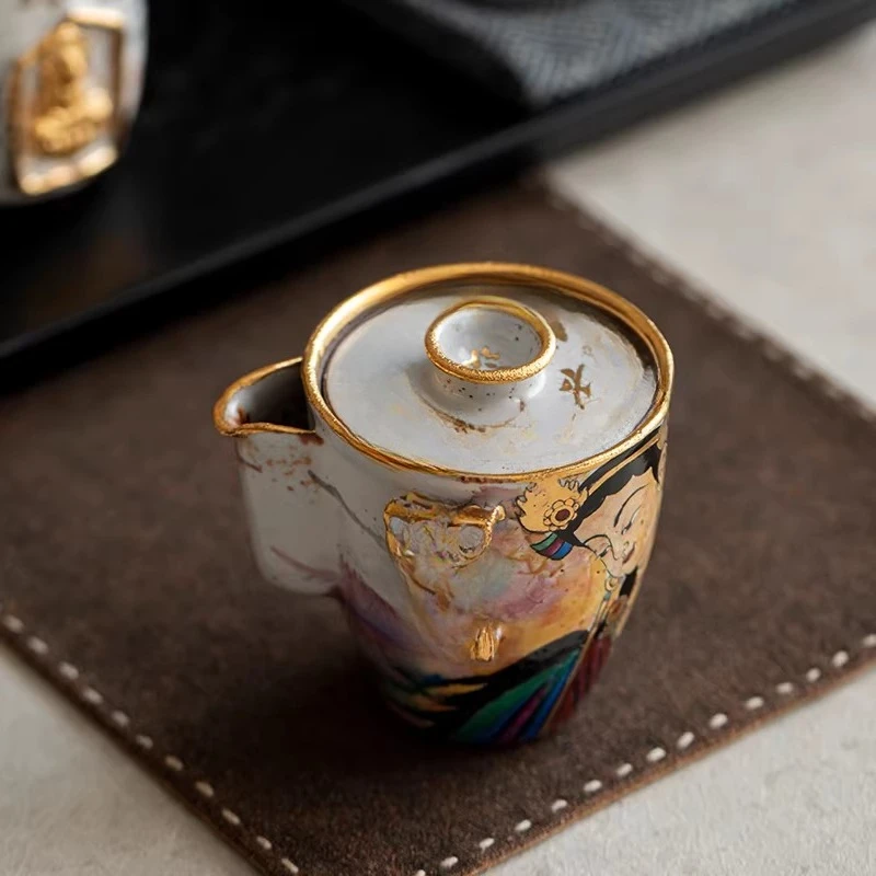 Retro high-end firewood burning all handmade hand-grasped teapot household kung fu tea set