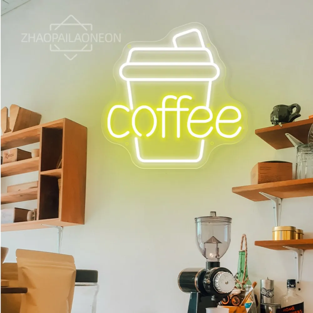 

Coffee Neon Signs for Wall Decor LED Neon Light Signs with Dimmer Switch USB Coffee Bar Kitchen Home Cafe Office Club Restaurant