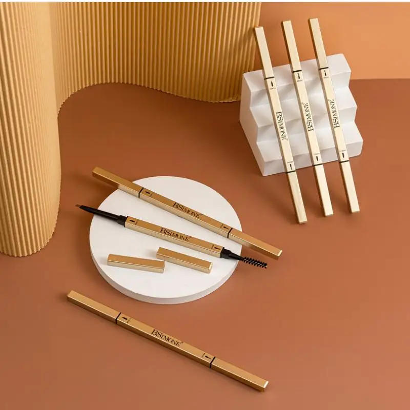 1Pc waterdicht wenkbrauwpotlood, wenkbrauwpotlood voor beginners, extreem fijn tweekoppig wenkbrauwpotlood, duurzaam en langdurig