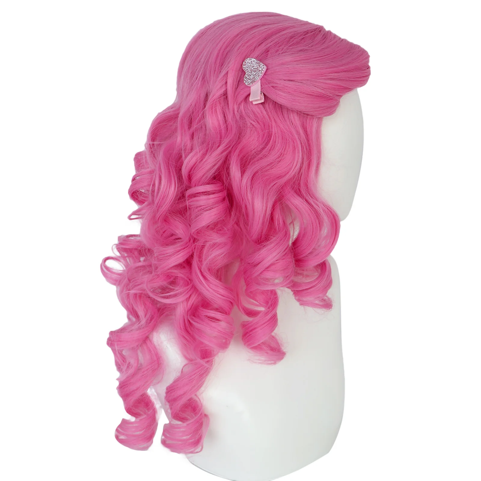 باروكة كوسبلاي صناعية قصيرة باللون الوردي، مناسبة للنساء كشعر مستعار لارتدائها