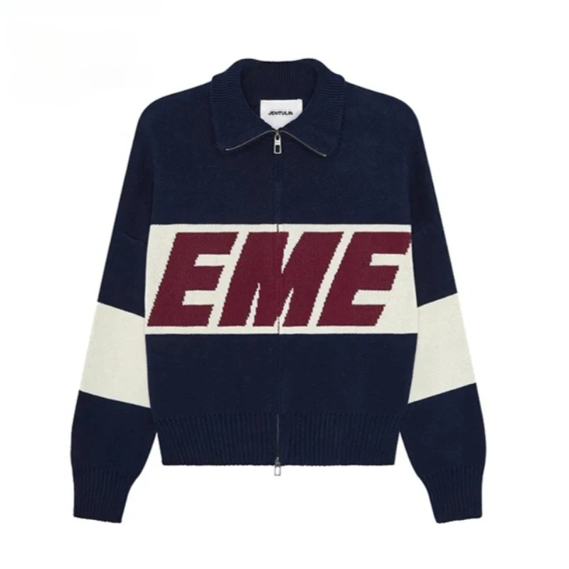 Mens Cardigan Harajuku Vintage Streetwear Knit Sweater Open Front Loose Fit Autumn Winter Casual Lazy Style Minimalist Unisex