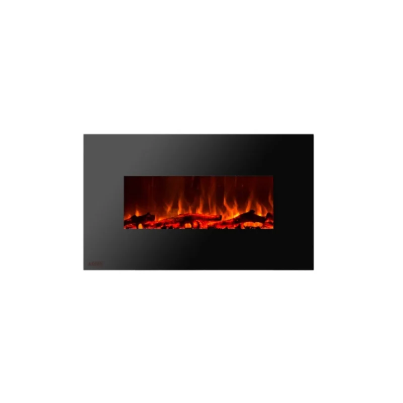 Modern Electric Fireplace Heater Embedded Wall Wifi Remote Control in French & English Durable Metal for Indoor Use