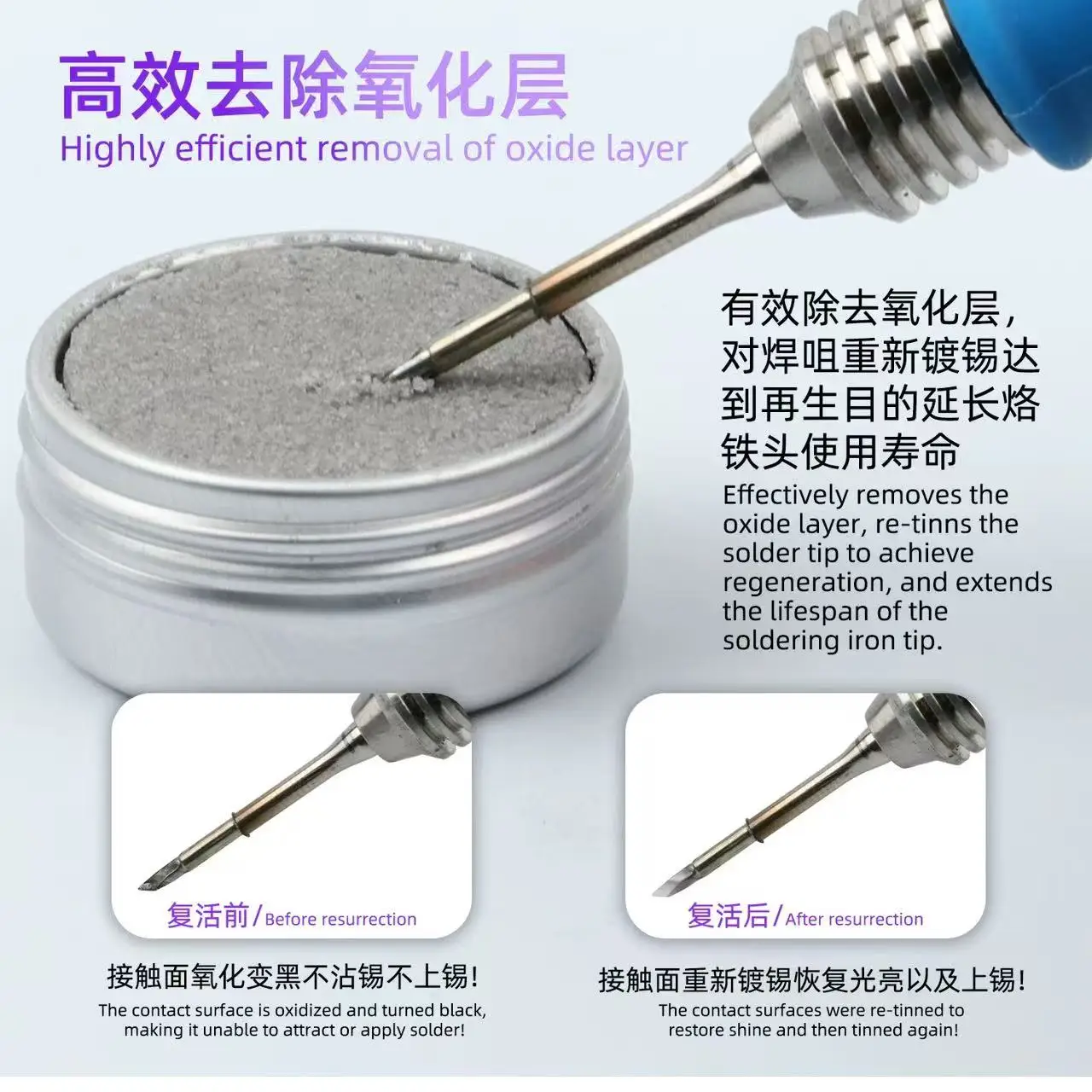 LB TOOL Soldering Iron Tips Refresher tools set Non-stick Tin Solder Cream Clean Paste Oxide Head Resurrection Paste Welding Kit