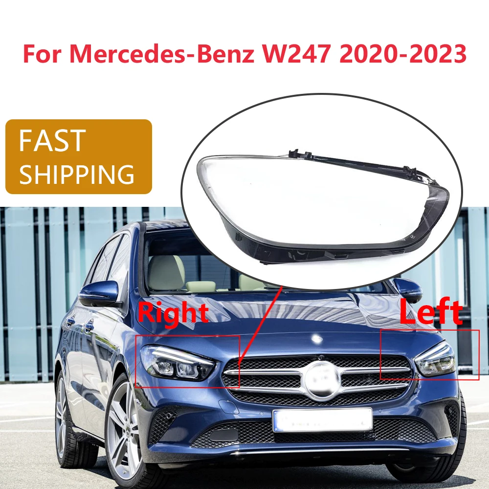 

For Mercedes-Benz B W247 2020-2023 Led Car Front Headlamp Shell Transparent Lampshade Waterproof Plexiglass Car Accessories