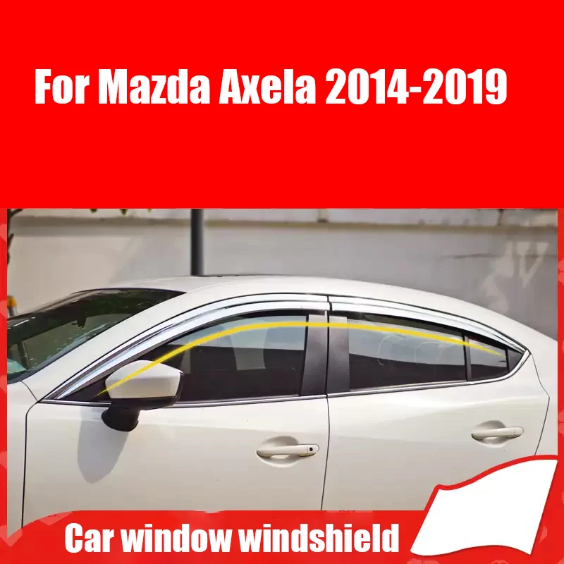 For Mazda Axela 2014 2015 2016 2017 2018 2019 Car windows rain and light barriers ABS silver plated material