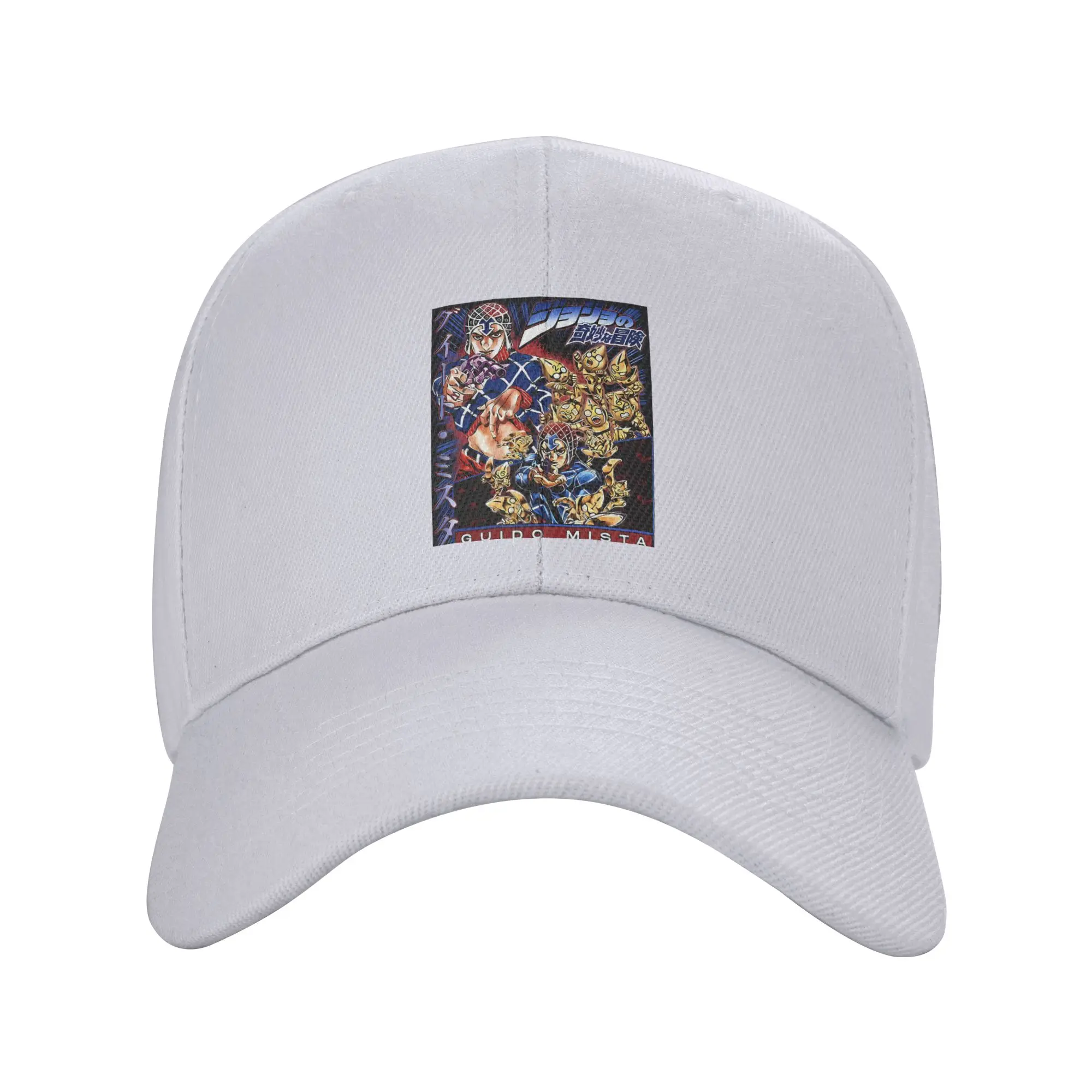 Fashion Anime Jojo Bizarre Adventure Washed Curved Brim Baseball Cap Suitable For Oval Faces Caps For Women