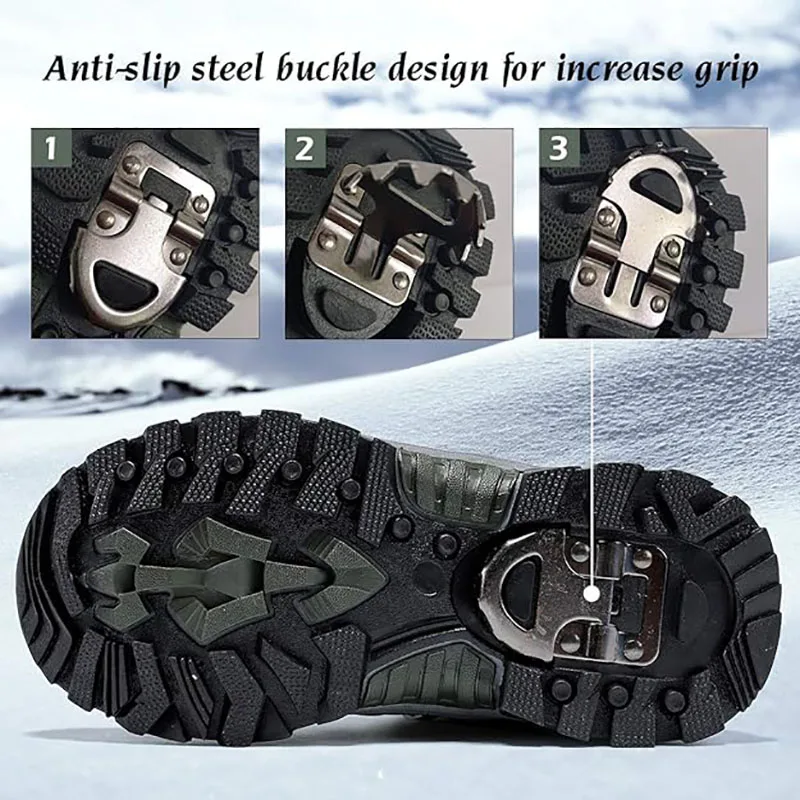 Kids Hiking Boots Boys Girls Outdoor Walking Climbing Sneaker Comfortable Snow Shoes Hiker Boot Antiskid Steel Buckle Sole