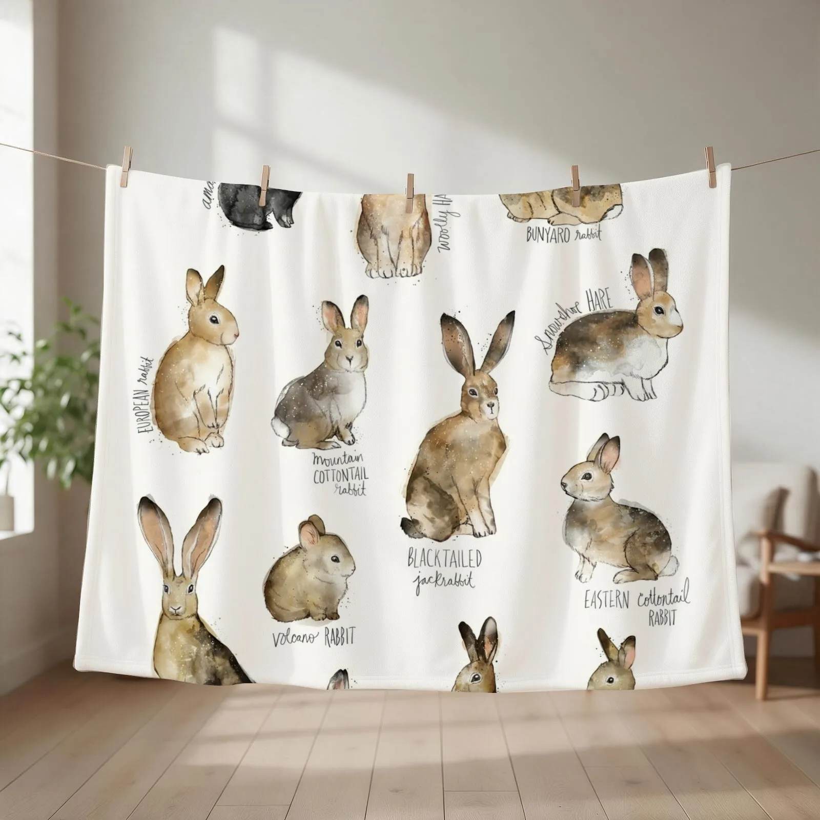 Rabbits & Hares Throw Blanket For Decorative Sofa Large Blankets For Bed Thermal Blankets