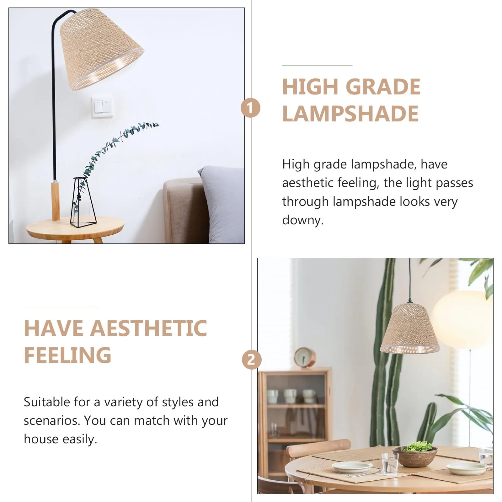 

1Pcs Fake Rattan Light Shade Aesthetic Lampchimney Smooth Light Diffusion Suitable for Multiple Interior Styles