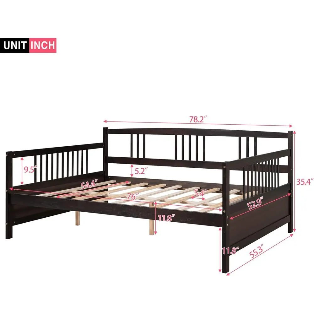 Harper & Bright Designs ull Size Bed e, ern ull Wood Daybed e with Slats Support, Multi-unctional Soa Bed or Living Room, Gt Roo view 2