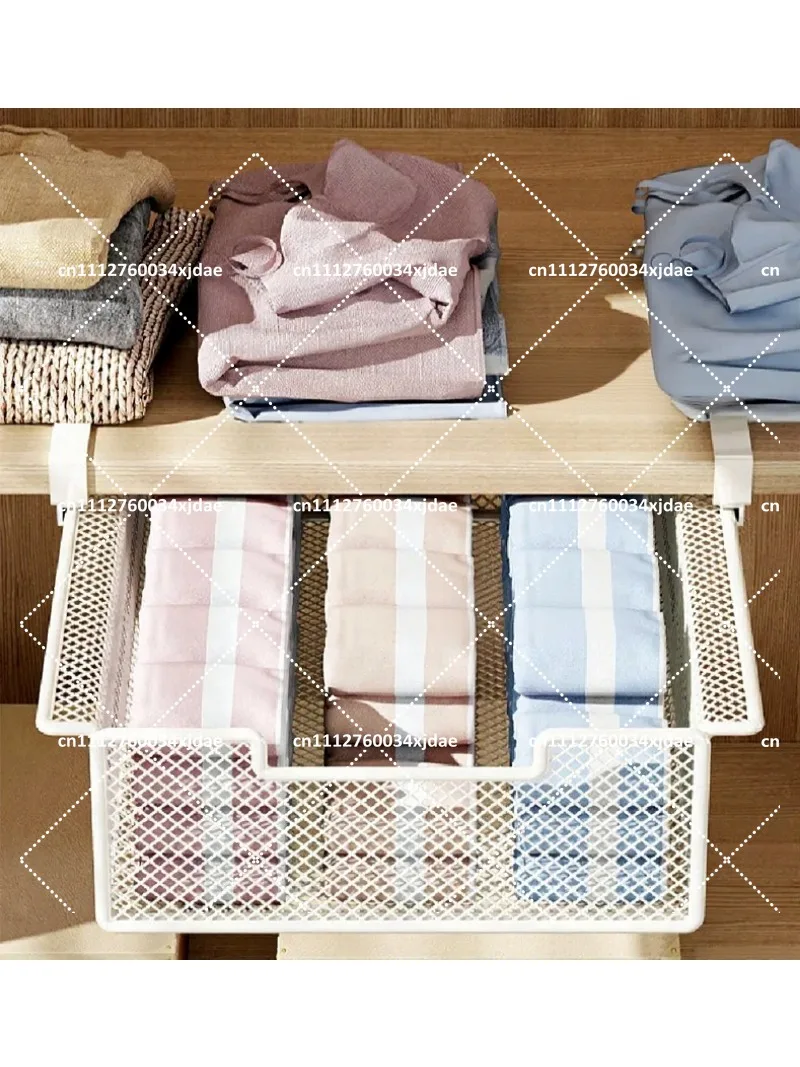 Under Wardrobe Drawer Hanging Basket Clothes Storage Layered Rack Space Saving Organizer