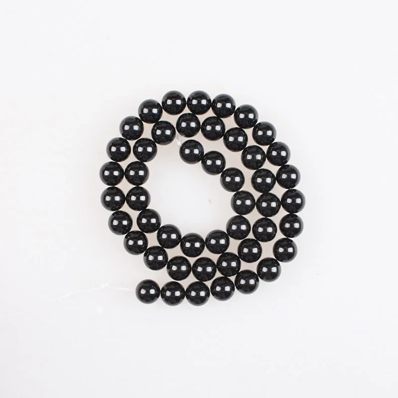 حبات الحجر الطبيعي الأسود التورمالين جوهرة حجر الخرز الجولة فضفاض الخرز 4 6 8 10 12 مللي متر ل أساور قلادة Diy بها بنفسك صنع المجوهرات #4