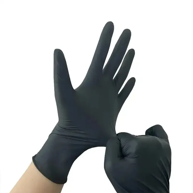 30/50pcs 9inch Disposable Black Nitrile Gloves Latex Waterproof Durable Thin Kitchen Food Processing Beauty Salon Family glove