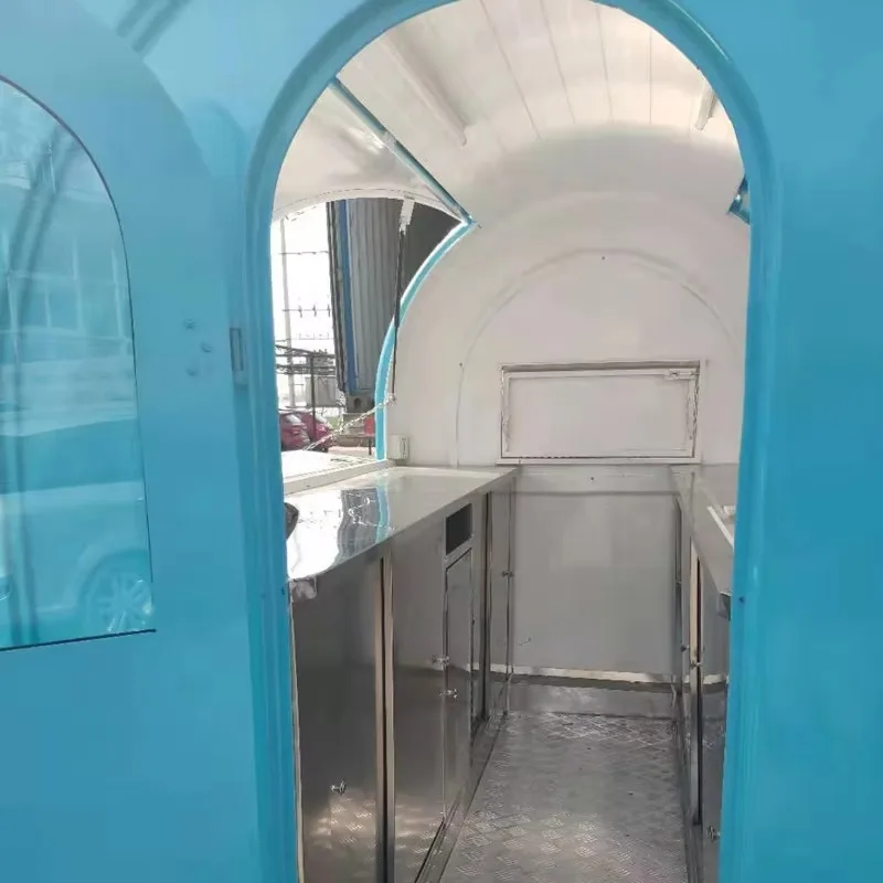 Ice Cream Mobile Street Food Cart Round Trailer Hot Dog Barista Coffee Festive Catering view 6