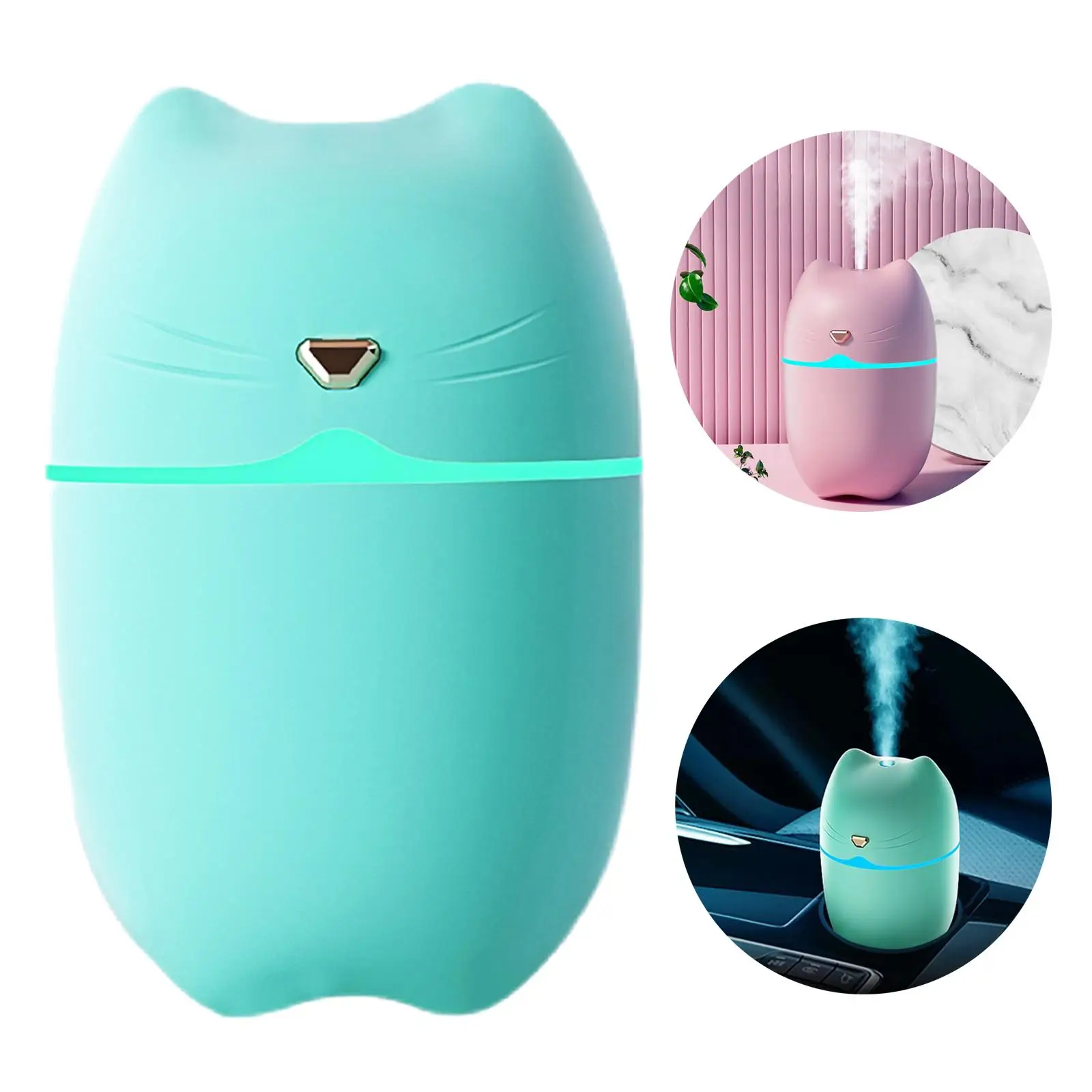 Confezione da 2-6 260ml con Design a orecchio di gatto Mini umidificatore diffusore di olio essenziale verde