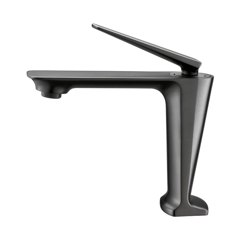 

German gun gray basin faucet hot and cold water all copper bathroom washbasin