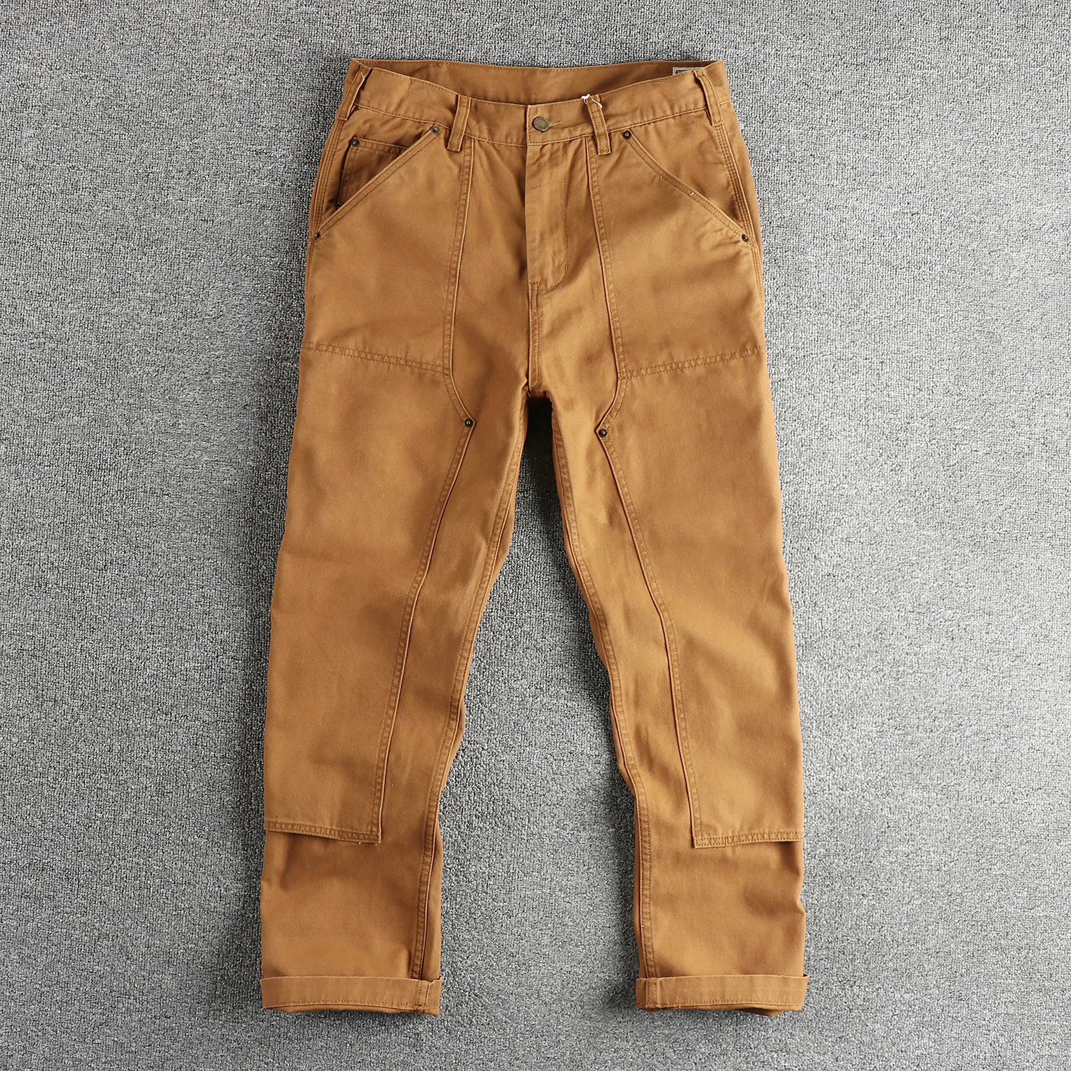 May Khaki Heavy Chunky Overalls Dyed Blue Striped Straight Trousers Men's Reproduction Trend Primary Color Pants