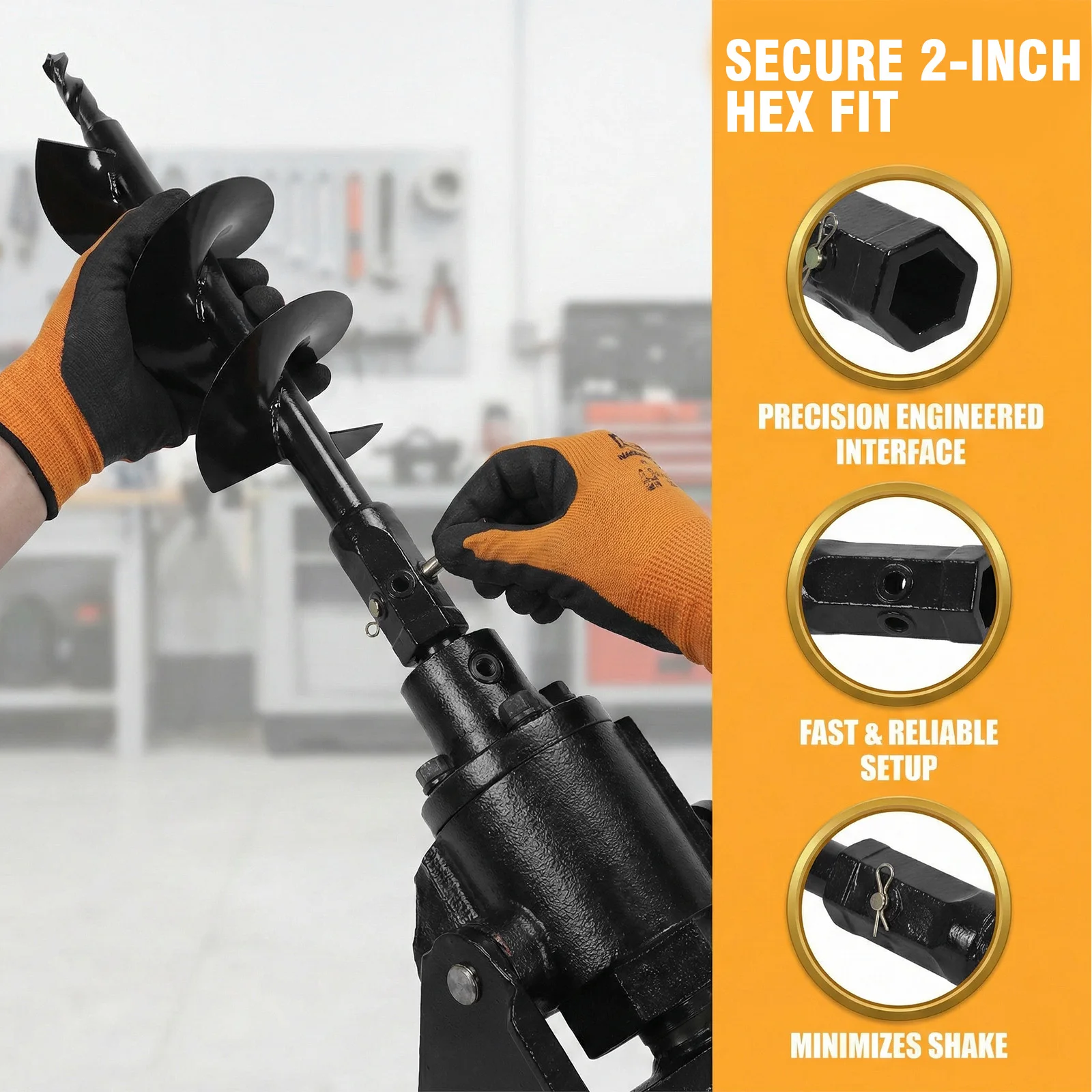 

Сменный шестигранный бур 12 x 52 дюйма с шестигранным соединением 2 дюйма для садового шнекового бурения, приспособление для садового дрели