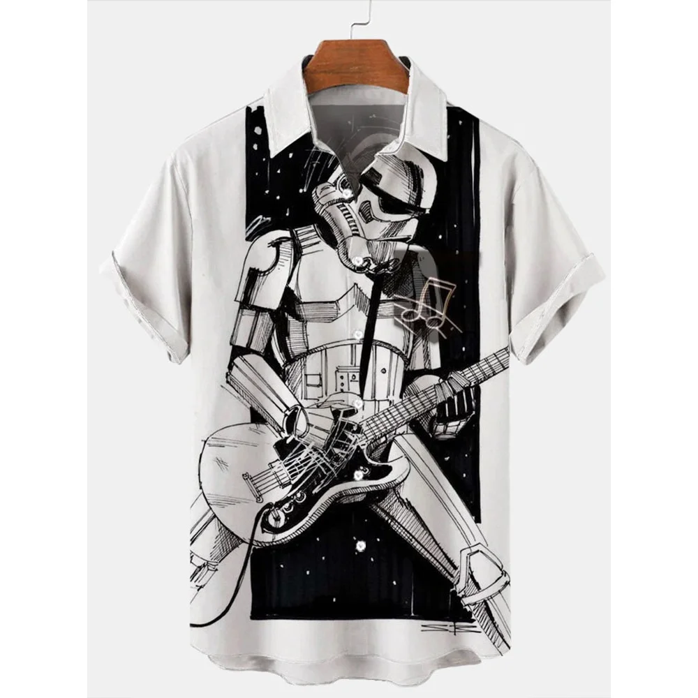 Music Guitar 3d Print Men's Casual Shirt Hawaiian Shirt Men Summer Casual Short Sleeved Shirt For Men Clothing Breathable Shirts