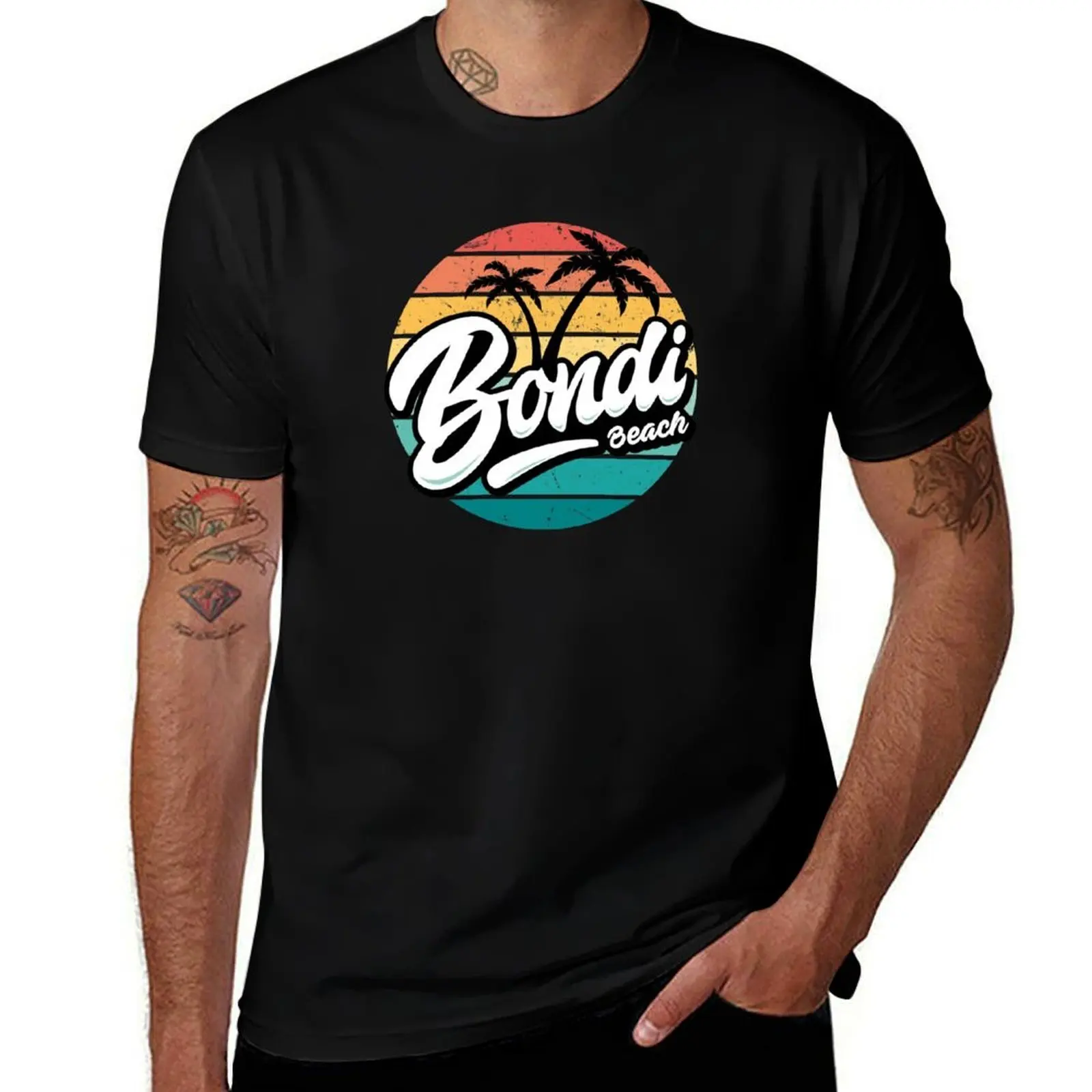Bondi Beach Australia Sydney, Tropical Destination T-Shirt Vintage Style Printed Top T-Shirt