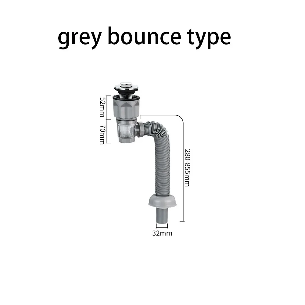 

Anti-odor Basin Drain Horizontal and Vertical Drainage Bathroom Accessories Hand Basin Drainage Component Dual-use