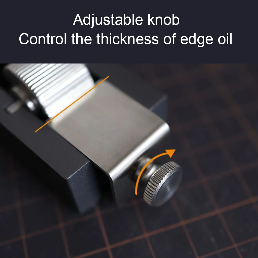 Leather Edge Dye Oil Box Handmade Leather Craft Tool 10ML Oil Storage with Recycle Groove Gear Type Roller Adjustable Thickness