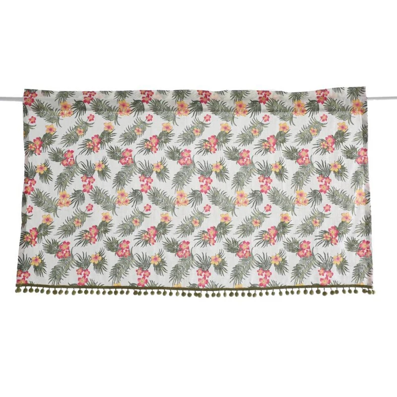 American Country Countryside Half Curtain Flower Dandelion Short Curtain Linen Curtain for Kitchen Window