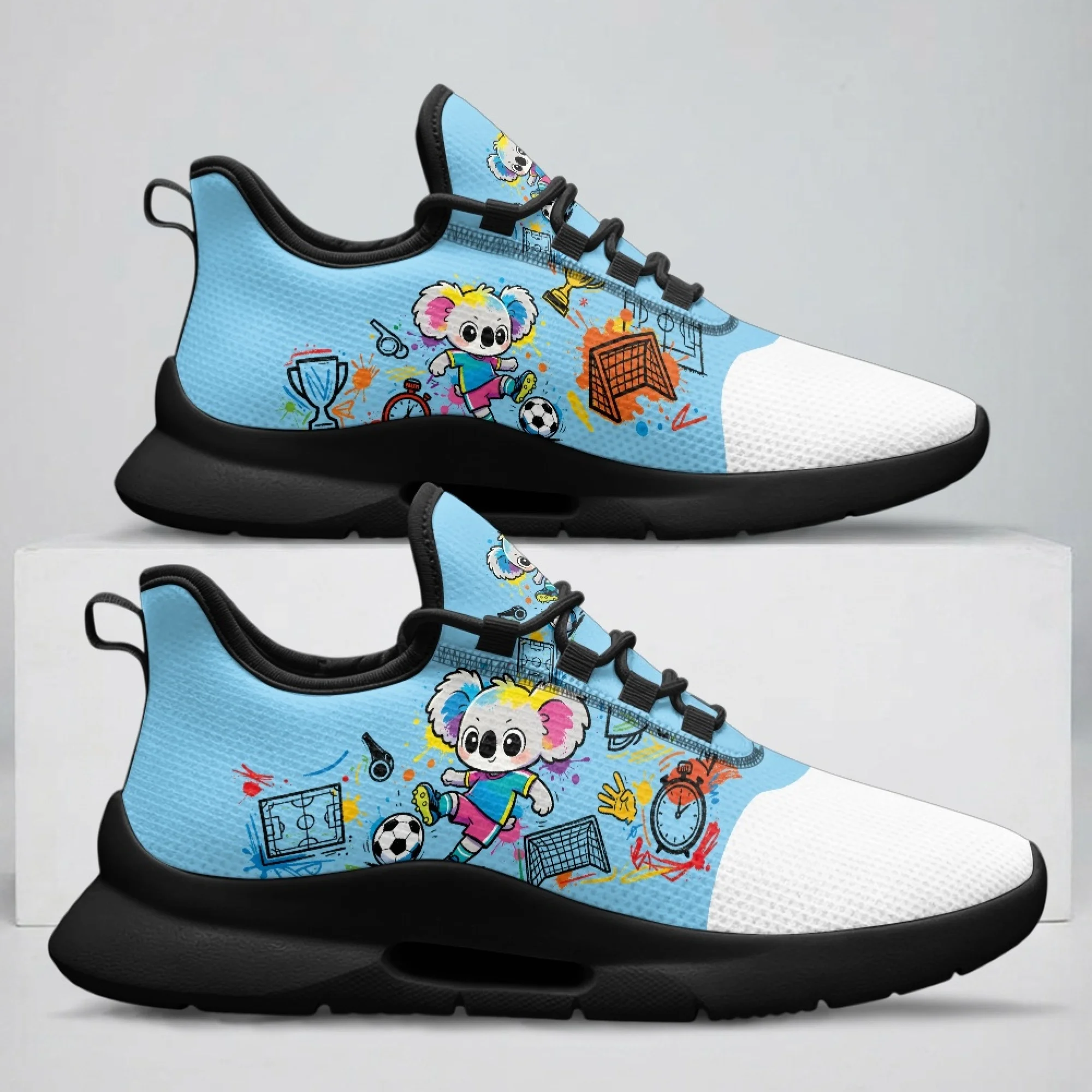 

XIXIRIMIDO Koala Lace-up Casual Shoes Men's Sneakers Comfortable Mesh Breathable Walking Shoes Women's Fashion Sneakers 35-48