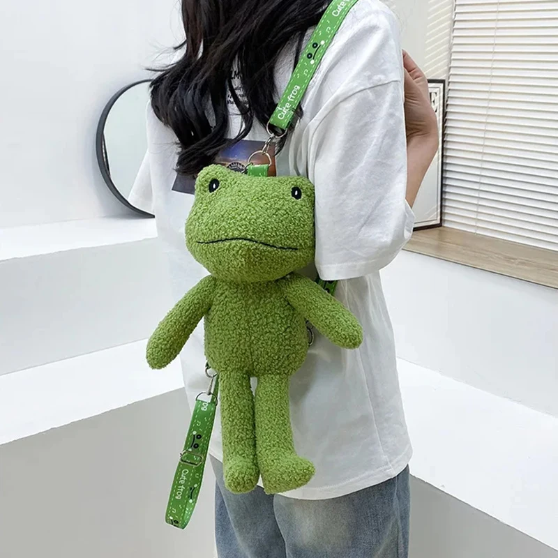 1Pcs Fun Cute Ugly Frog Doll Backpack Korean Version Of The Children\'s Shoulder Cross-body Bag Cartoon Animal  Plush Bag Gift