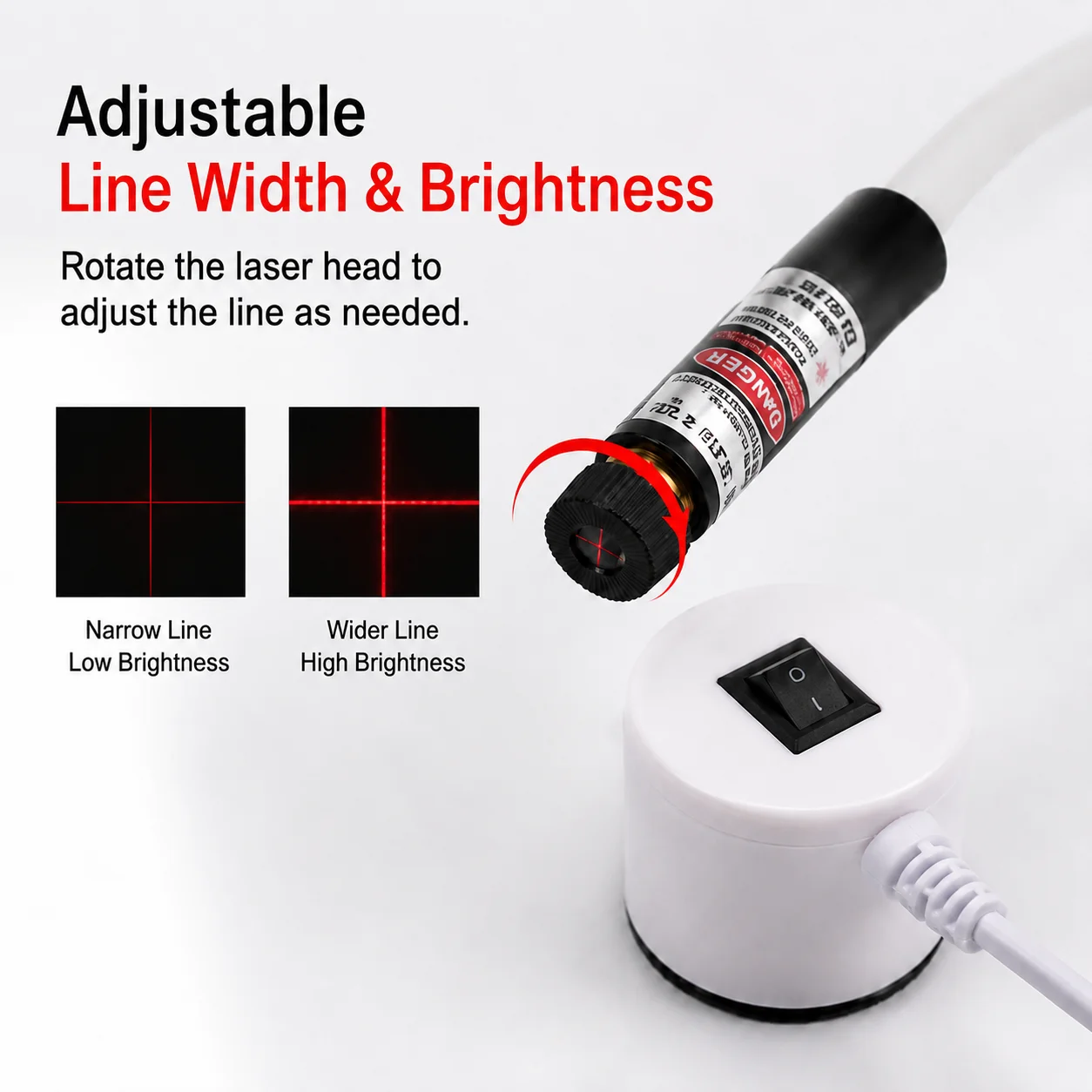 USB Rotes Infrarot-Laser-Positionierungslicht mit Magnetfuß DC5V Punkt-Linien-Kreuz Arbeitslampe Schneid- und Nähmaschinen-Zubehör – Detail 2
