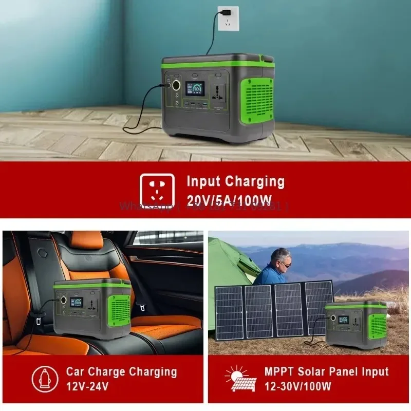 Newest Version AC DC Output 499Wh Home Appliances Solar Power 500W Portable Power Generator Station